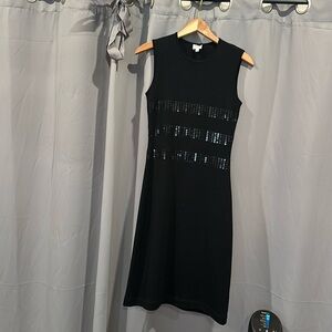 Armani Collezioni • Black Elegant Sleeveless Sequin Knit Dress 4